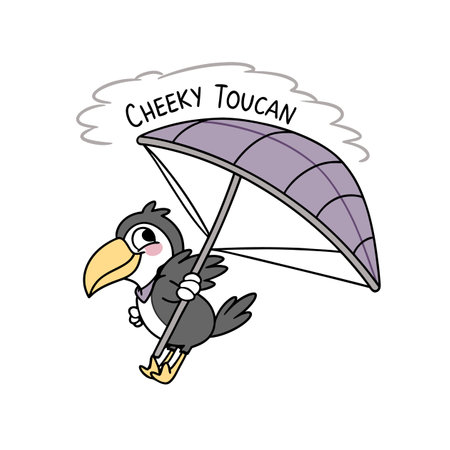 Illustration of Groggy Toucan Hang Glidingのイラスト素材