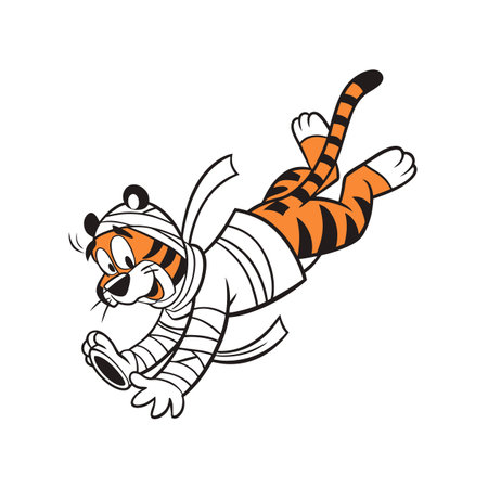 Tiger Cub Cave Diving While Fatigued Artのイラスト素材