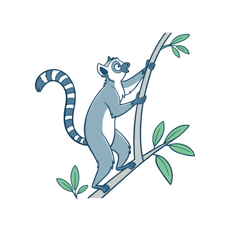 Lemur Enjoying Concert Experienceのイラスト素材