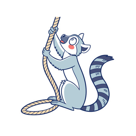 Lemur at Exciting Concertのイラスト素材