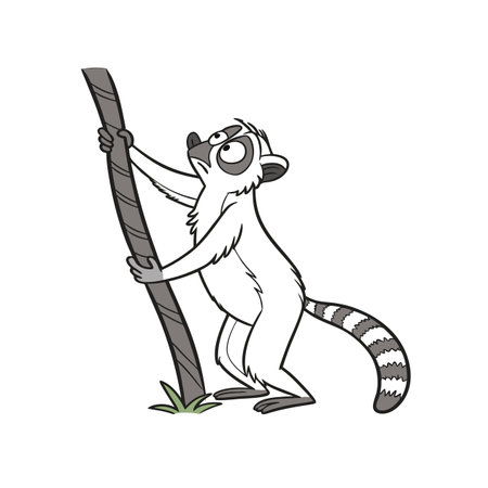 Balanced Lemur LARPing Illustrationのイラスト素材