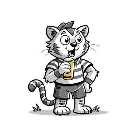 Tiger Cub's Overstimulated Biking Adventureのイラスト素材