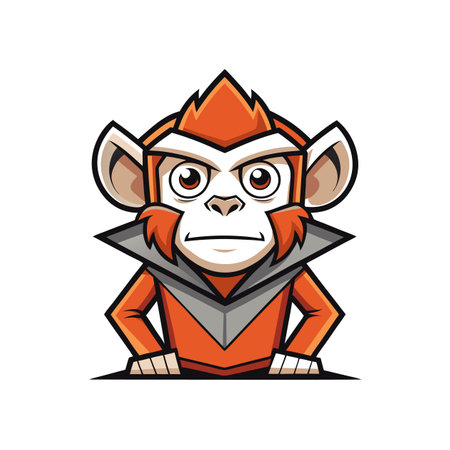 Playful Monkey Engaged in Origami Craftingのイラスト素材