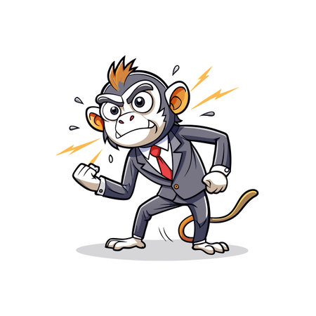Monkey Coding in Hurt Condition Artのイラスト素材