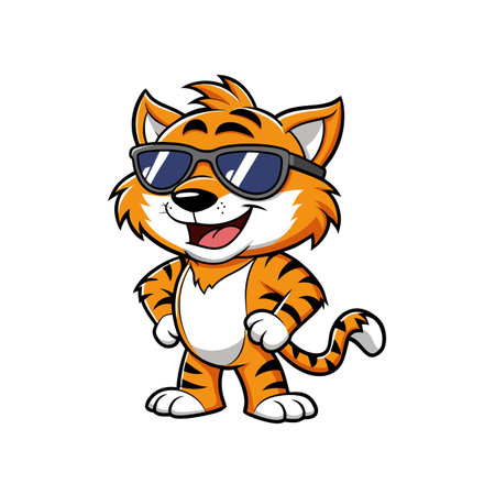 Troubled Tiger Cub Flying Adventureのイラスト素材