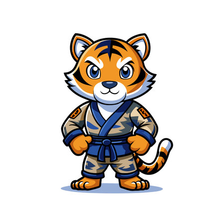 Martial Arts Experience of a Distressed Tiger Cubのイラスト素材