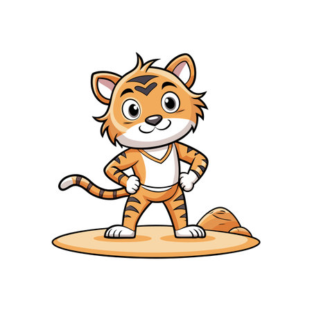 Gymnastics with Damaged Tiger Cubのイラスト素材