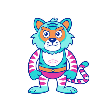 Tiger Cub Weaving While Paralyzed Artのイラスト素材