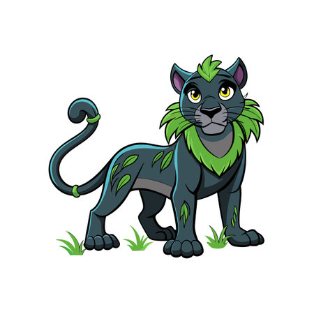Compassionate Panther in Volunteering Roleのイラスト素材