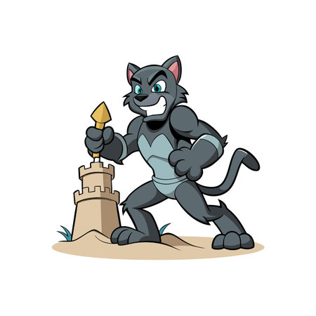 Panther's Motionless Sandcastle Experienceのイラスト素材