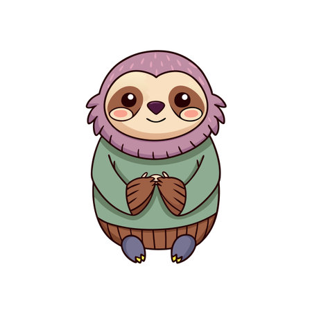 Sloth's Fun Experience in Mushroom Discoveryのイラスト素材