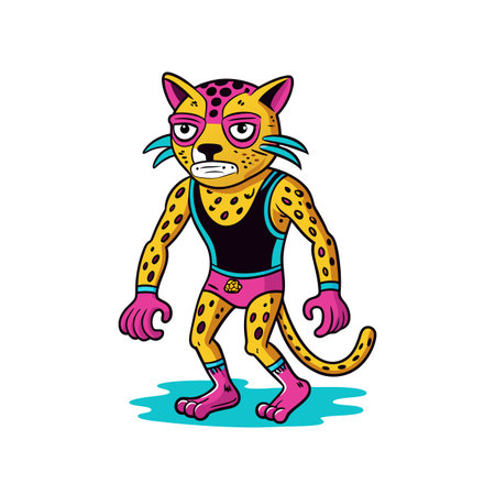 Hurt Jaguar Skateboarding with Styleのイラスト素材