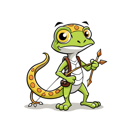 Gecko's Fun Experience in Archeryのイラスト素材