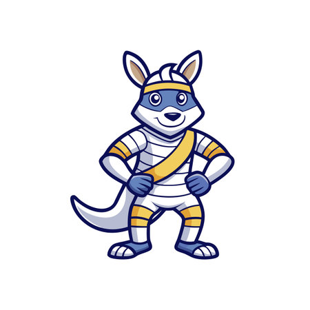 Sweaty Kangaroo Engaged in Quiltingのイラスト素材
