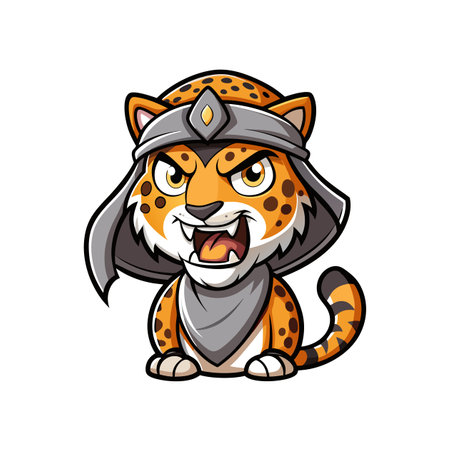 Energetic Jaguar Engaged in Stamp Collection Vector Illustrationのイラスト素材