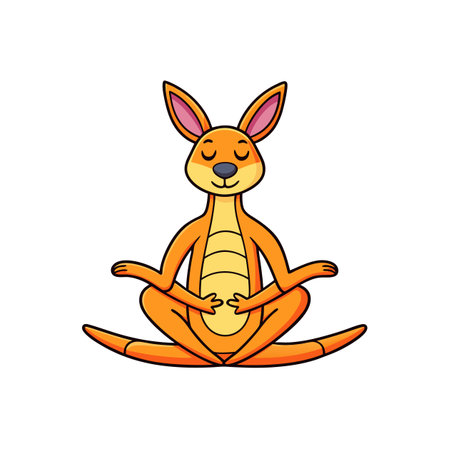 Unstable Kangaroo in Calligraphy Artのイラスト素材
