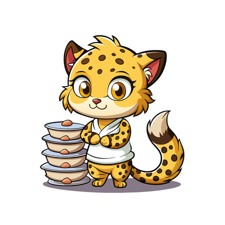 Cheetah Fencing Illustration for Creative Projectsのイラスト素材