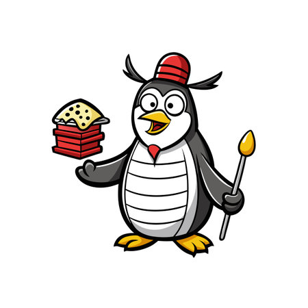 Decrepit Penguin Engaged in Beekeepingのイラスト素材