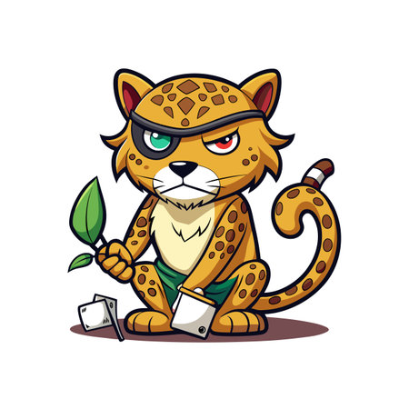 Vivid Jaguar Poker Illustration for Creativesのイラスト素材