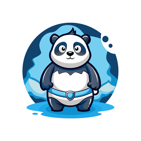 Cave Diving Illustration of Bloated Pandaのイラスト素材