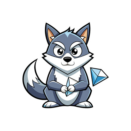 Husky Creating Vibrant Origami Artのイラスト素材