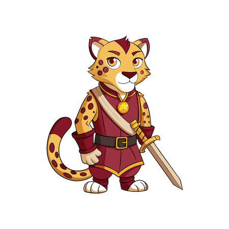 Healthy Cheetah Chess Illustration for Funのイラスト素材