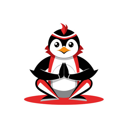 Penguin Performing Cheerleading Movesのイラスト素材