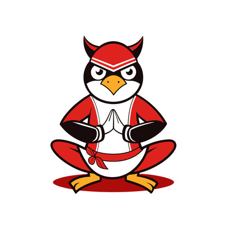 Joyful Penguin in Cheerleading Performanceのイラスト素材