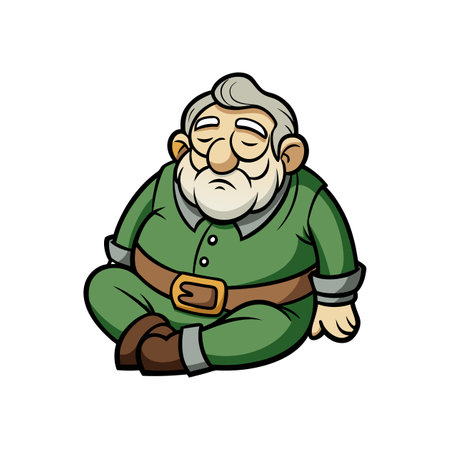 cartoonish old man in reposeのイラスト素材