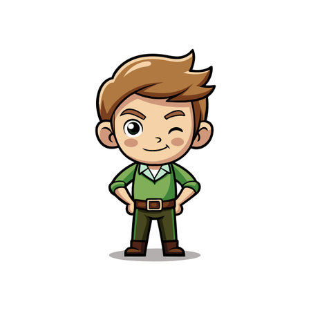 playful boy winking animationのイラスト素材