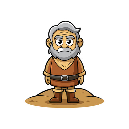 old man overseeing with wisdomのイラスト素材