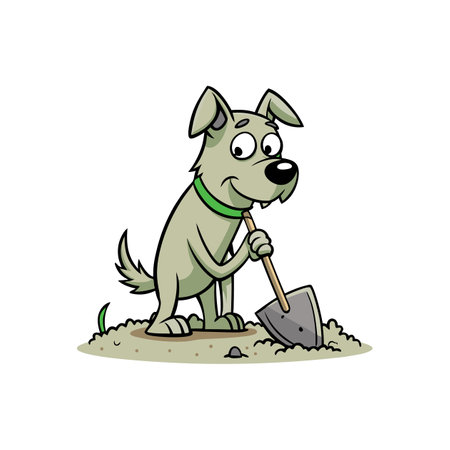 Creative Sketchy Digging Dog Artworkのイラスト素材