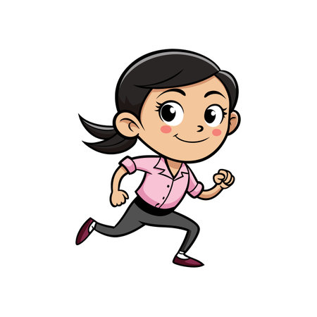 Delighted Girl Watching an Eventのイラスト素材