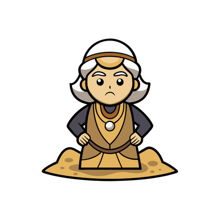 art deco expressive old woman depictionのイラスト素材