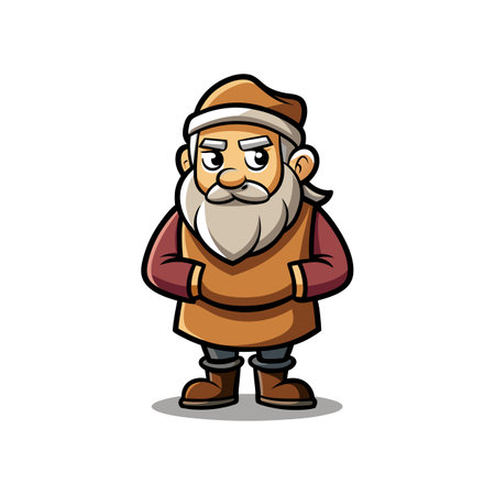 Old Man Concentrating Illustrationのイラスト素材