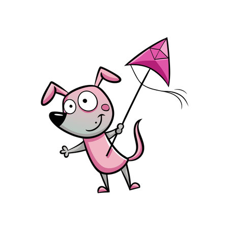 Unique Cartoon Flying Kite Dog Designのイラスト素材
