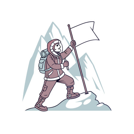 Cartoon Character of Bold Mountain Climberのイラスト素材