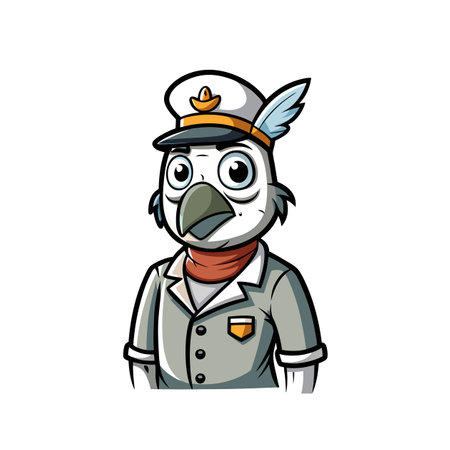 Stylish Albatross Investigating Artのイラスト素材