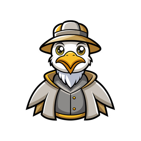 Cartoon Albatross Navigating Illustrationのイラスト素材