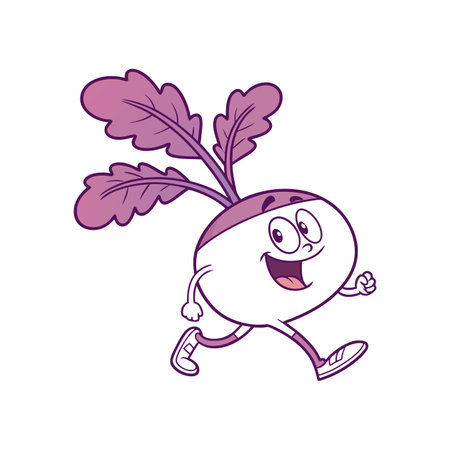 Jolly Cartoon Turnip Character Smilingのイラスト素材