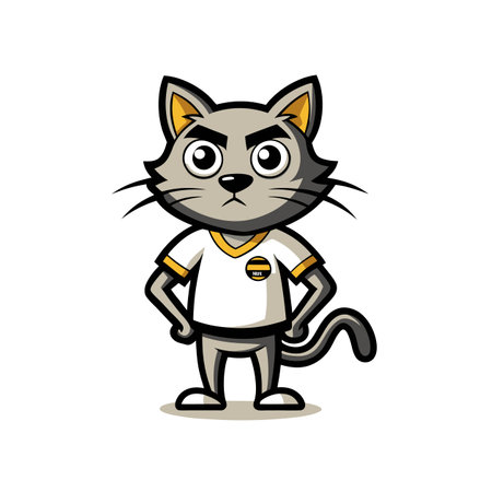 Stylish Sleek Cat Character Illustrationのイラスト素材