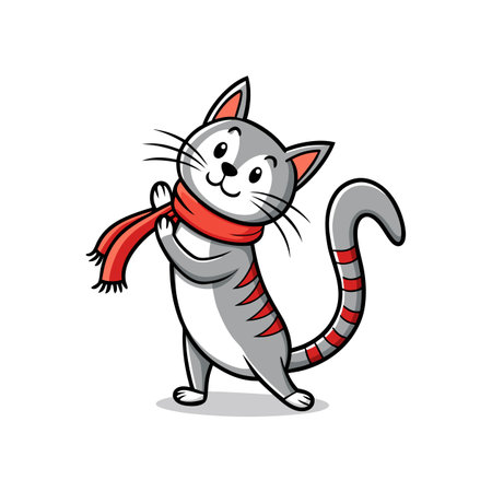 Playful Sketchy Cat Character Designのイラスト素材