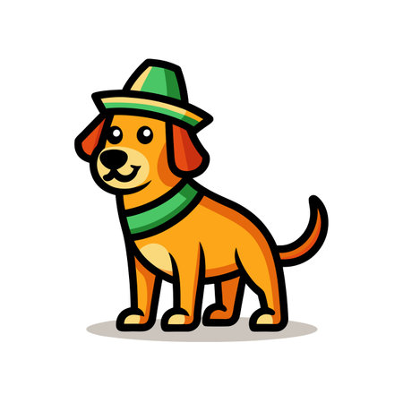 Charming Minimalist Dog Character Illustrationのイラスト素材