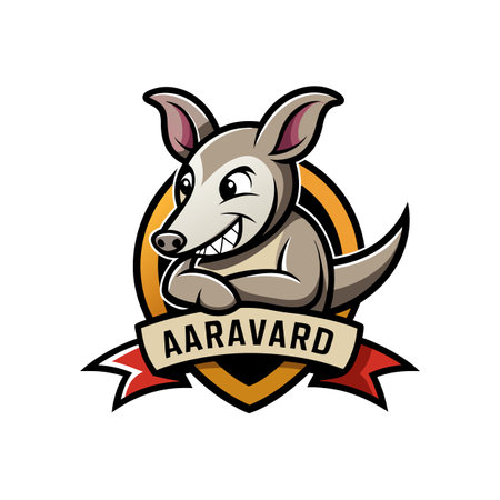 Charming Sleek Aardvark Character in Designのイラスト素材