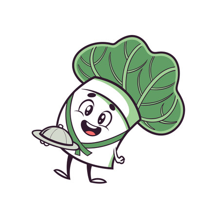 Playful Cabbage Roll Cartoon Characterのイラスト素材