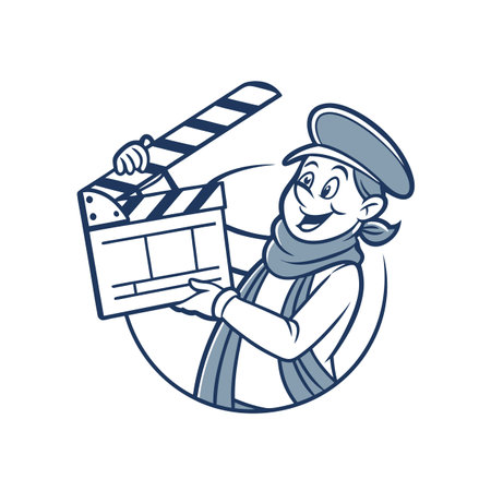 Vibrant Cartoon Film Director Character Artworkのイラスト素材