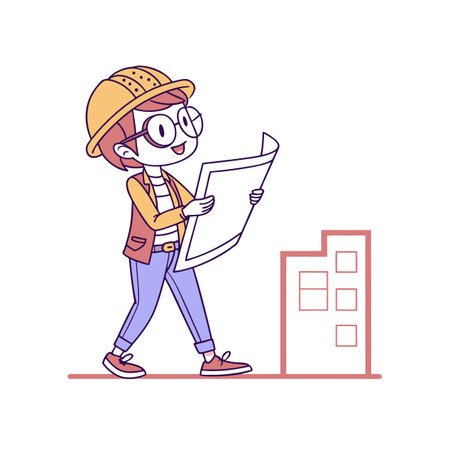 Playful Cartoon Architect Character Designのイラスト素材