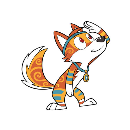 Vibrant Dash the Daring Dingo Character Illustrationのイラスト素材