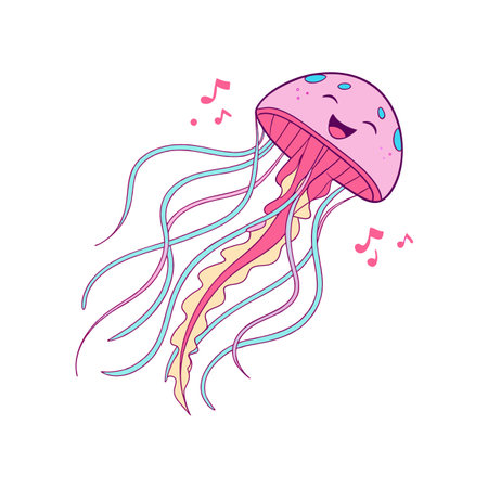 Dynamic Jazz the Jazzy Jellyfish Characterのイラスト素材