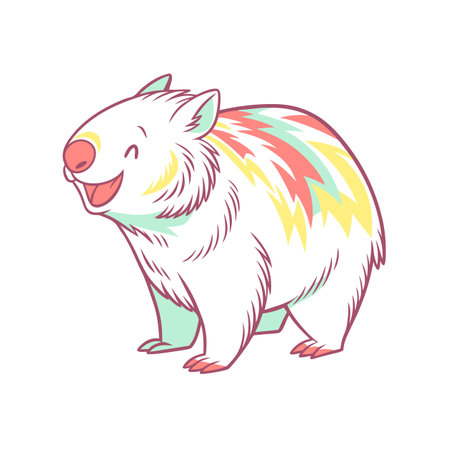Design Unique Winky the Whimsical Wombat Characterのイラスト素材